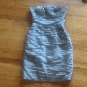 Monique Lhuillier Bridesmaids Strapless Grey Mini Dress